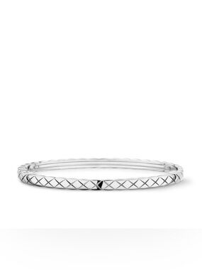 Chanel COCO CRUSH BRACELET Quilted motif, mini version, 18K white gold sz Small